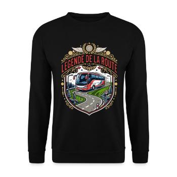 Chauffeur de bus conducteur conductrice de bus car - Sweat-shirt Unisexe - noir - Devant - Alina (178cm) & Michal (187cm)