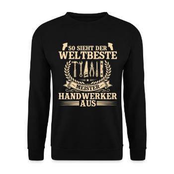 Weltbester Handwerker – Stolzer Meister Handwerk - Unisex Pullover - Schwarz - Vorne - Alina (178cm) & Michal (187cm)