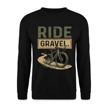 Gravel Bike Ride Bike Adventure - Unisex Sweatshirt - black - Front - Alina (178cm) & Michal (187cm)