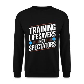Paramedic Training Lifesavers Emergency Services - Unisex Pullover - Schwarz - Vorne - Alina (178cm) & Michal (187cm)
