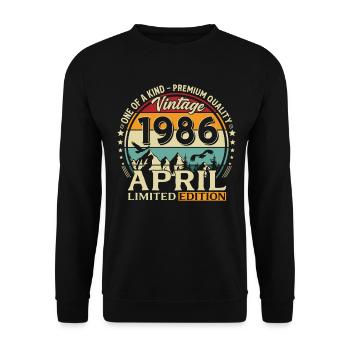 Cadeau du 40e anniversaire Mari Original avril 1986 - Sweat-shirt Unisexe - noir - Devant - Alina (178cm) & Michal (187cm)