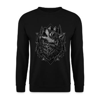 Stay Wild Wolf Outdoor - Unisex Sweatshirt - black - Front - Alina (178cm) & Michal (187cm)