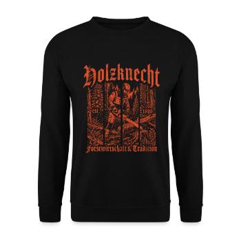 Woodcutter Forestry Forest Chainsaw - Unisex Sweatshirt - black - Front - Alina (178cm) & Michal (187cm)