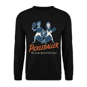 Joueur drôle de pickleball Joueur de pickleball Amour - Sweat-shirt Unisexe - noir - Devant - Alina (178cm) & Michal (187cm)