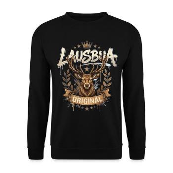 Chemise traditionnelle pour enfants Chemise traditionnelle pour hommes Lausbua - Sweat-shirt Unisexe - noir - Devant - Alina (178cm) & Michal (187cm)