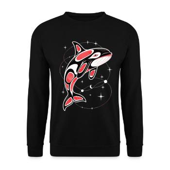 Orca T-Shirt Killerwal Wal - Unisex Pullover - Schwarz - Vorne - Alina (178cm) & Michal (187cm)