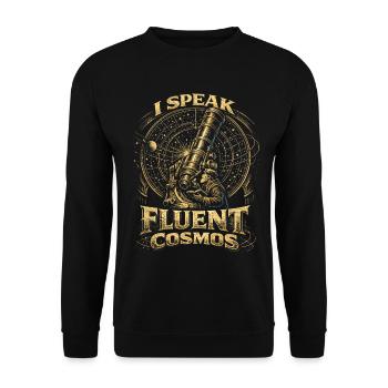 Astronome en astronomie Je parle couramment le cosmos - Sweat-shirt Unisexe - noir - Devant - Alina (178cm) & Michal (187cm)