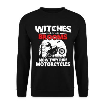 Witch Motorcycle Ride Shirt - Unisex Sweatshirt - black - Front - Alina (178cm) & Michal (187cm)