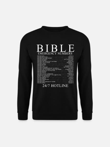 Bible Emergency Numbers Shirt - Unisex Sweatshirt - black