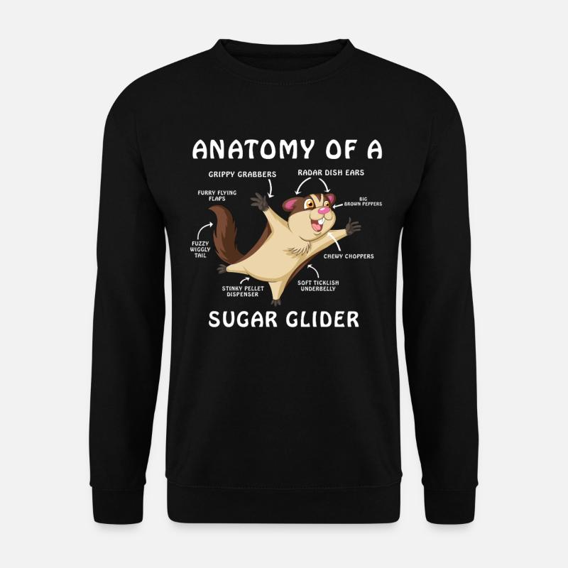 Sugar Glider Anatomy Shirt - Unisex Sweatshirt - black