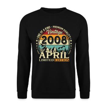 18th Birthday Gift Husband Original April 2008 - Unisex Sweatshirt - black - Front - Alina (178cm) & Michal (187cm)