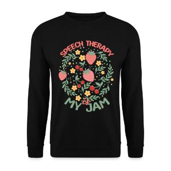 SLP Speech Therapy Is My Jam - Unisex Sweatshirt - black - Front - Alina (178cm) & Michal (187cm)