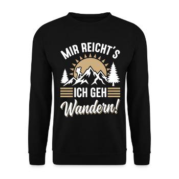 Mir_Reichts ich gehe Wandern lustige Berg Sprüche - Unisex Pullover - Schwarz - Vorne - Alina (178cm) & Michal (187cm)