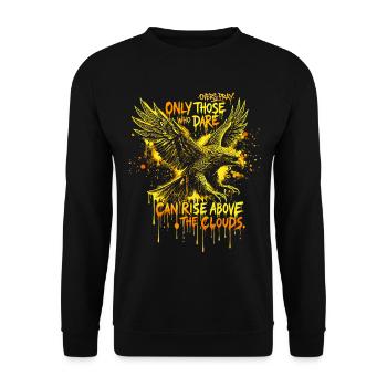Goldener Adler Tribal Rise - Unisex Pullover - Schwarz - Vorne - Alina (178cm) & Michal (187cm)