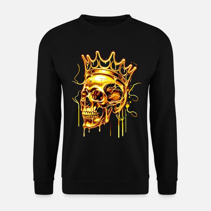 Golden Melting Skull Crown - Unisex Pullover - Schwarz