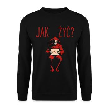 Jak Żyć Polish Meme Existential Jester - Unisex Sweatshirt - black - Front - Alina (178cm) & Michal (187cm)