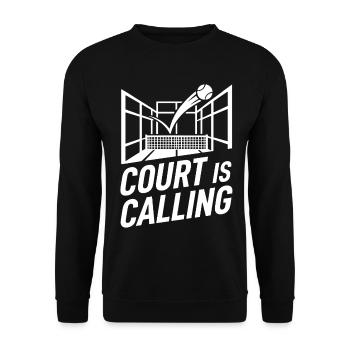 Le Court appelle le tennis de padel un sport de style de vie - Sweat-shirt Unisexe - noir - Devant - Alina (178cm) & Michal (187cm)