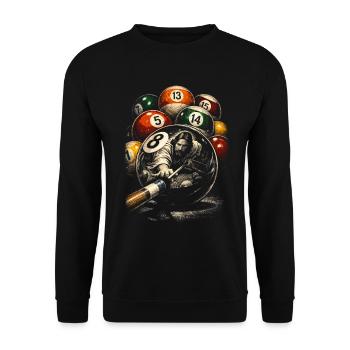 8-Ball Billard Jesus - Unisex Pullover - Schwarz - Vorne - Alina (178cm) & Michal (187cm)