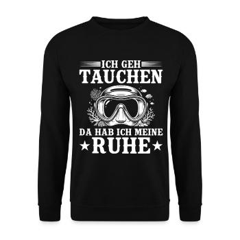 Ich geh Tauchen – Da hab ich meine Ruhe - Unisex Pullover - Schwarz - Vorne - Alina (178cm) & Michal (187cm)