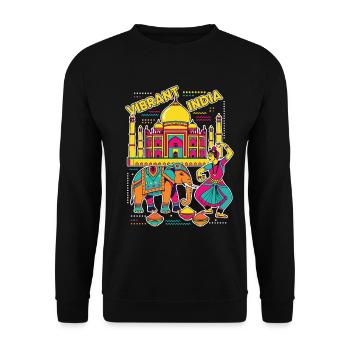 Vibrant India Taj Mahal - Unisex Sweatshirt - black - Front - Alina (178cm) & Michal (187cm)