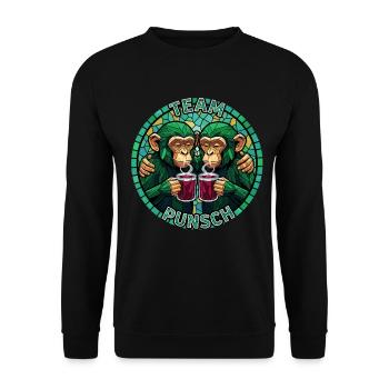 Team Punch Monkey Mulled Wine - Unisex Sweatshirt - black - Front - Alina (178cm) & Michal (187cm)