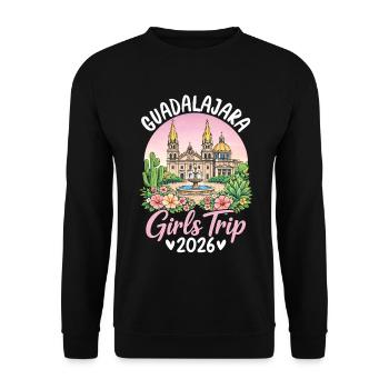 Guadalajara Girls Trip 2026 - Unisex Pullover - Schwarz - Vorne - Alina (178cm) & Michal (187cm)