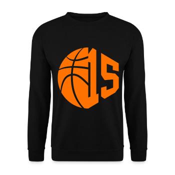 NUMMER 15 BASKETBALL 15. GEBURTSTAG - Unisex Pullover - Schwarz - Vorne - Alina (178cm) & Michal (187cm)