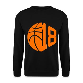 NUMÉRO 18 BASKETBALL 18E ANNIVERSAIRE - Sweat-shirt Unisexe - noir - Devant - Alina (178cm) & Michal (187cm)