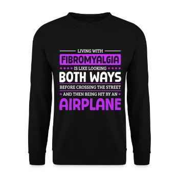 Quote For Fibromyalgia Awareness - Unisex Sweatshirt - black - Front - Alina (178cm) & Michal (187cm)
