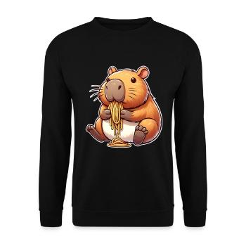 Pâtes à capybara - Sweat-shirt Unisexe - noir - Devant - Alina (178cm) & Michal (187cm)