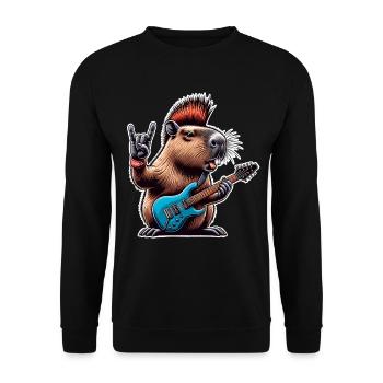 Electric Guitar Guitarist Rock N Roll - Unisex Sweatshirt - black - Front - Alina (178cm) & Michal (187cm)