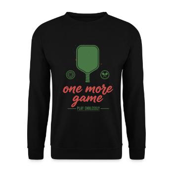 Pickleball Lustiger Spieler Noch ein Spielzug - Unisex Pullover - Schwarz - Vorne - Alina (178cm) & Michal (187cm)