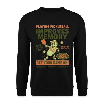 Pickleball Jouer au pickleball améliore la mémoire - Sweat-shirt Unisexe - noir - Devant - Alina (178cm) & Michal (187cm)