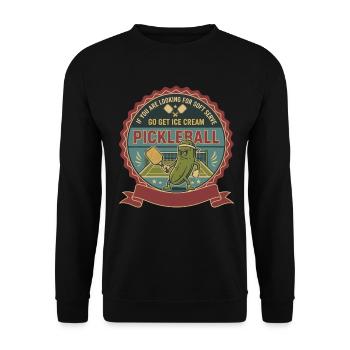 Pickleball Soft Serve Go Get Cream Funny - Unisex Sweatshirt - black - Front - Alina (178cm) & Michal (187cm)