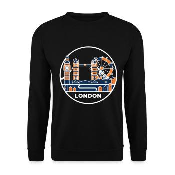 London Skyline Tower Bridge - Unisex Sweatshirt - black - Front - Alina (178cm) & Michal (187cm)