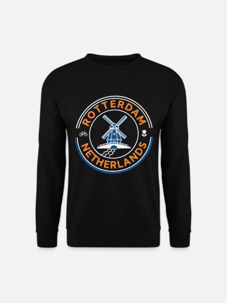 Rotterdam Netherlands Windmühle - Unisex Pullover - Schwarz