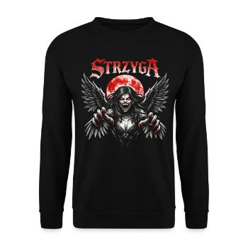 Strzyga Slavic Demon Legend - Unisex Sweatshirt - black - Front - Alina (178cm) & Michal (187cm)