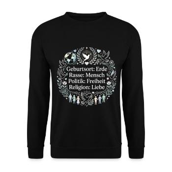 Gegen Rassismus - Unisex Pullover - Schwarz - Vorne - Alina (178cm) & Michal (187cm)
