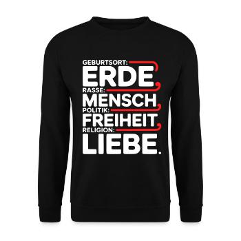 Gegen Rassismus - Unisex Pullover - Schwarz - Vorne - Alina (178cm) & Michal (187cm)