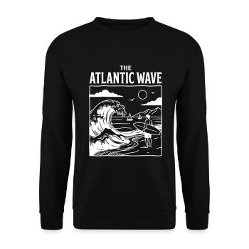 T-shirt surf de vagues atlantiques Ocean Beach - Sweat-shirt Unisexe - noir - Devant - Alina (178cm) & Michal (187cm)