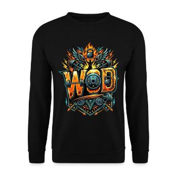 WOD Fitness Bodybuilding Workout Cross-Sport Gym - Unisex Pullover - Schwarz - Vorne - Alina (178cm) & Michal (187cm)
