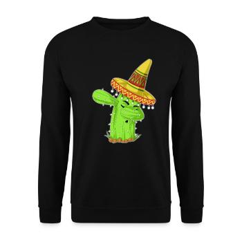 Éponge la chemise mexicaine Cactus - Sweat-shirt Unisexe - noir - Devant - Alina (178cm) & Michal (187cm)