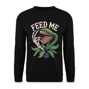 Nourris-moi T-shirt Plante carnivore - Sweat-shirt Unisexe - noir - Devant - Alina (178cm) & Michal (187cm)