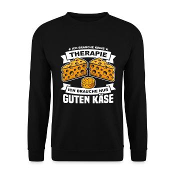 Käse Spruch - Unisex Pullover - Schwarz - Vorne - Alina (178cm) & Michal (187cm)