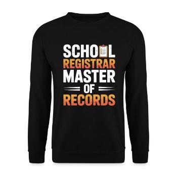 Schulsekretariat Schulbüro Organisation Schule - Unisex Pullover - Schwarz - Vorne - Alina (178cm) & Michal (187cm)