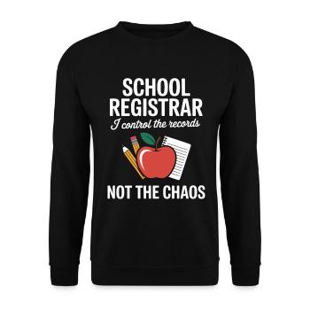 School Secretary School Administration Chaos Office School - Unisex Sweatshirt - black - Front - Alina (178cm) & Michal (187cm)