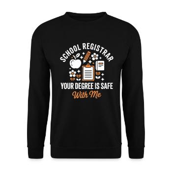 Schulsekretär Schulbüro Verwaltung Schule Arbeit - Unisex Pullover - Schwarz - Vorne - Alina (178cm) & Michal (187cm)