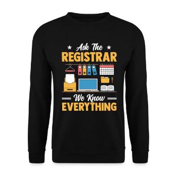 School Secretary School Office Secretariat School - Unisex Sweatshirt - black - Front - Alina (178cm) & Michal (187cm)