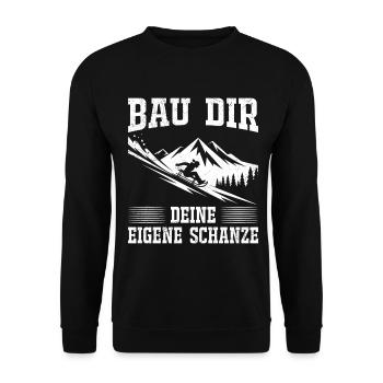 Rodel Piste BAU DIR DEINE EIGENE SCHANZE LUSTIG - Unisex Pullover - Schwarz - Vorne - Alina (178cm) & Michal (187cm)