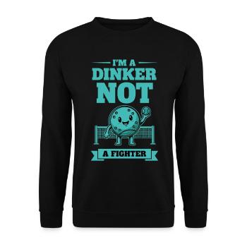 Pickleball-lustiger Spieler Dinker Kein Kämpfer Liebe - Unisex Pullover - Schwarz - Vorne - Alina (178cm) & Michal (187cm)